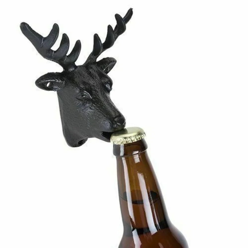 Foster & Rye Cast Iron Wall Mounted Buck Deer Beer Bottle Opener Get Buck Wild